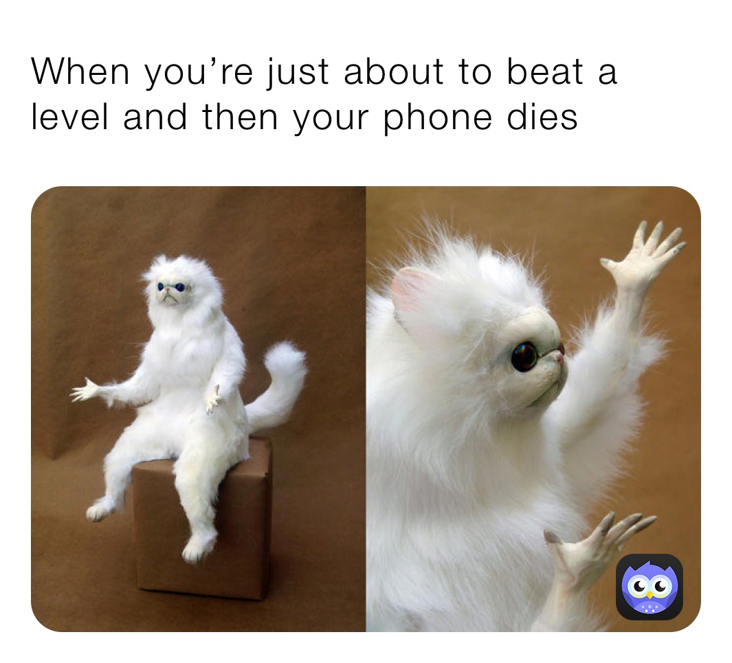 When you’re just about to beat a level and then your phone dies