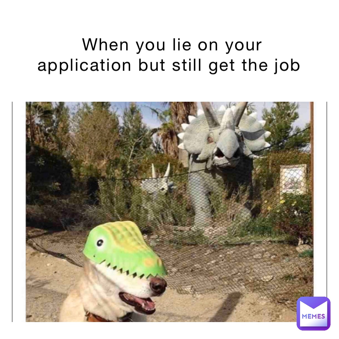 when you lie on your application but still get the job