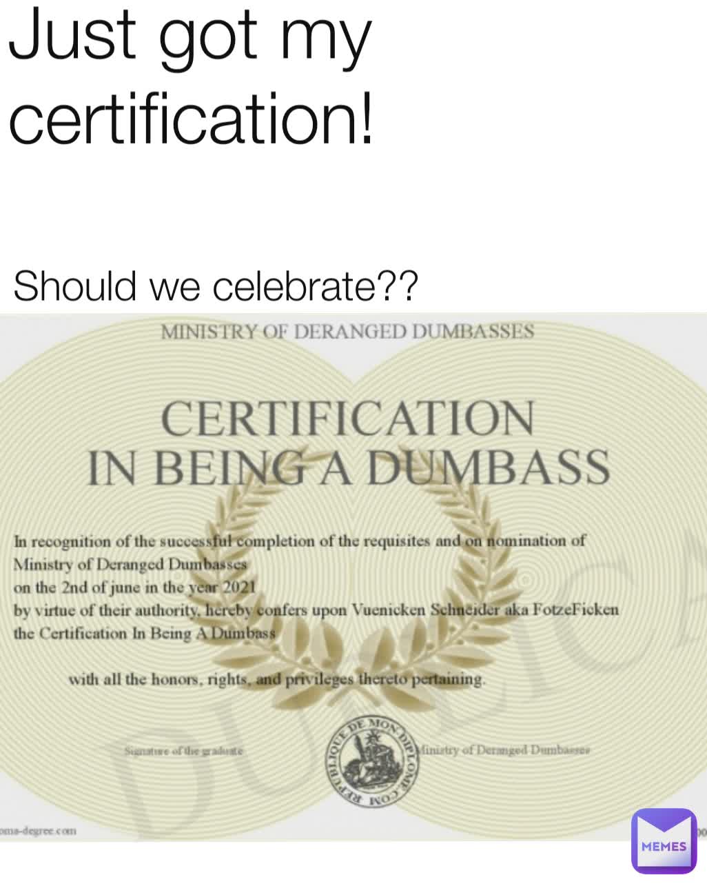 Just got my certification! Should we celebrate??