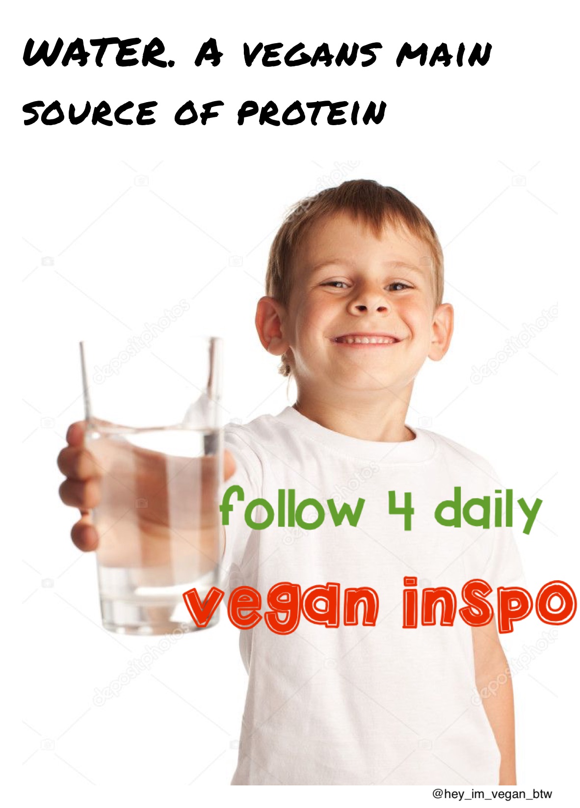 WATER. A vegans main source of protein