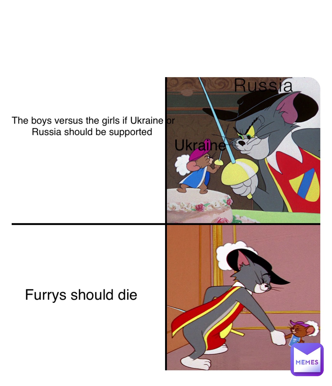 Russia Ukraine Furrys should die The boys versus the girls if Ukraine or Russia should be supported