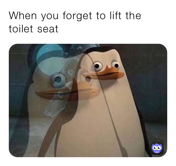 When you forget to lift the toilet seat