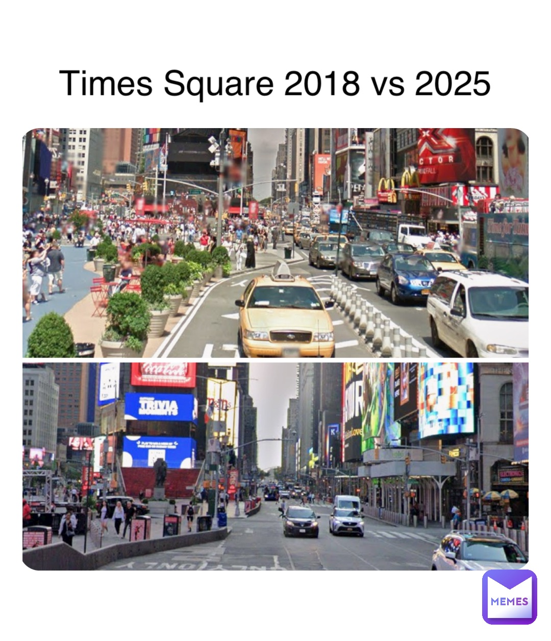 Times Square 2018 vs 2025
