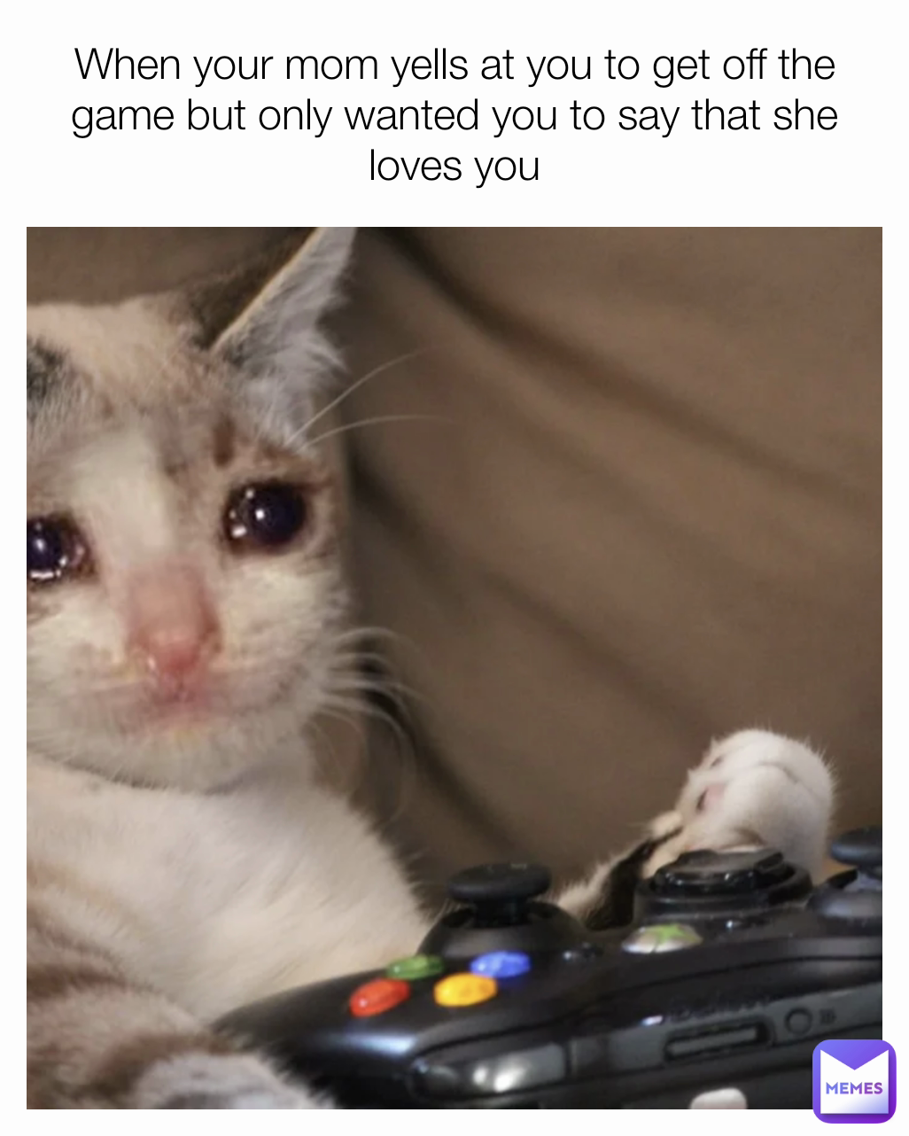 When your mom yells at you to get off the game but only wanted you to say that she loves you