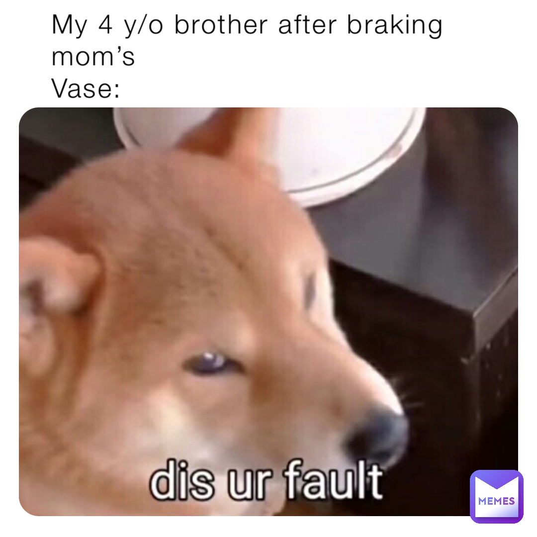 My 4 y/o brother after braking mom’s
Vase: