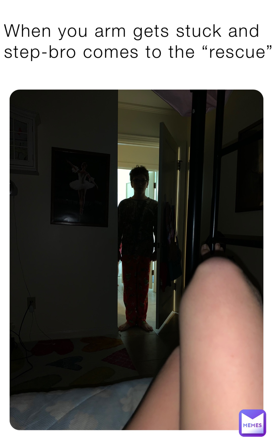 When you arm gets stuck and step-bro comes to the “rescue”