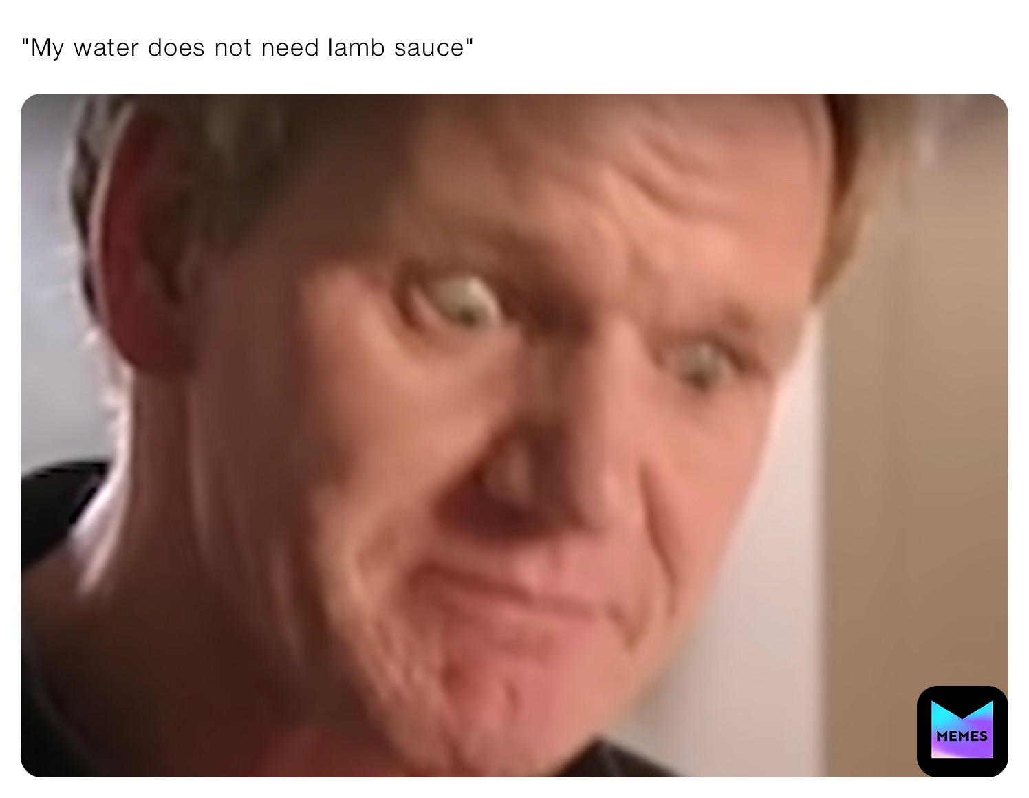 "My water does not need lamb sauce"