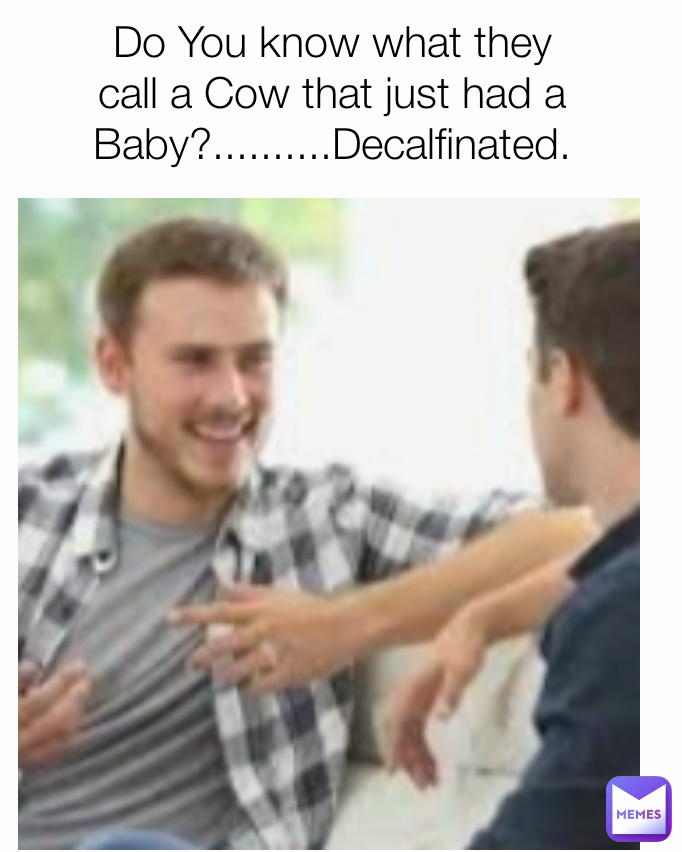 Do You know what they call a Cow that just had a Baby?..........Decalfinated.
