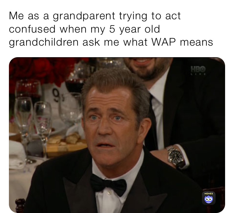 Me as a grandparent trying to act confused when my 5 year old grandchildren ask me what WAP means