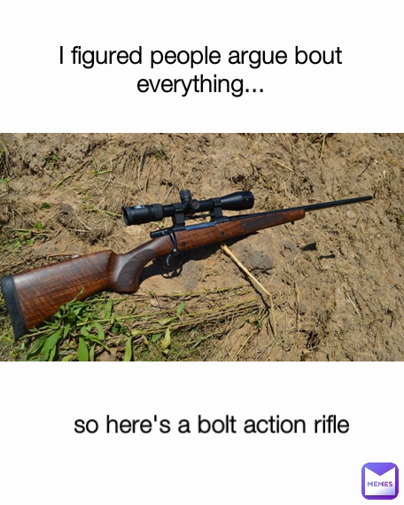 so here's a bolt action rifle I figured people argue bout everything...