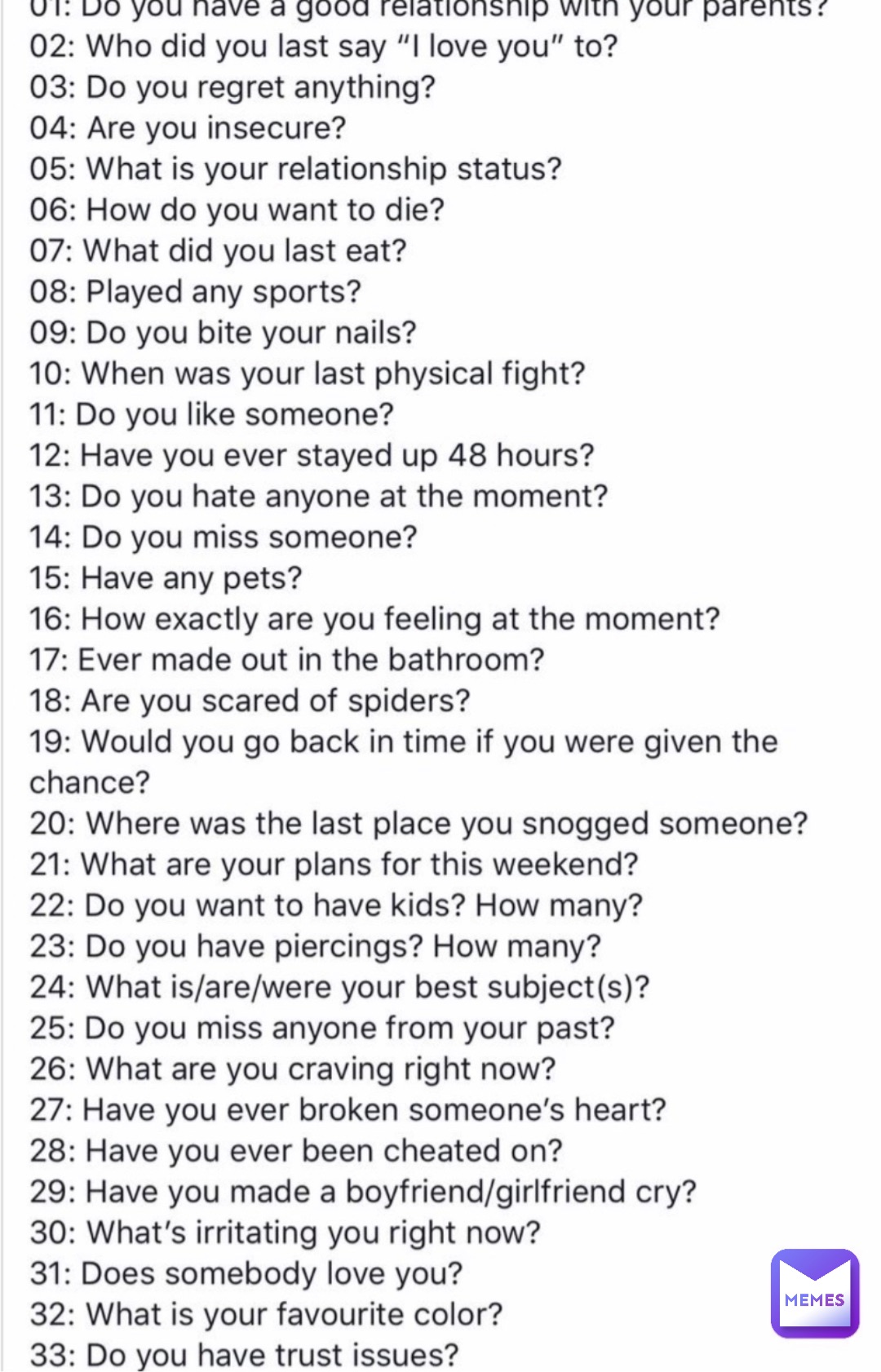 Refection Questions Memes Post by @Renfair | Memes