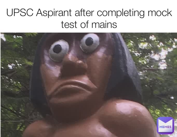 UPSC Aspirant after completing mock test of mains