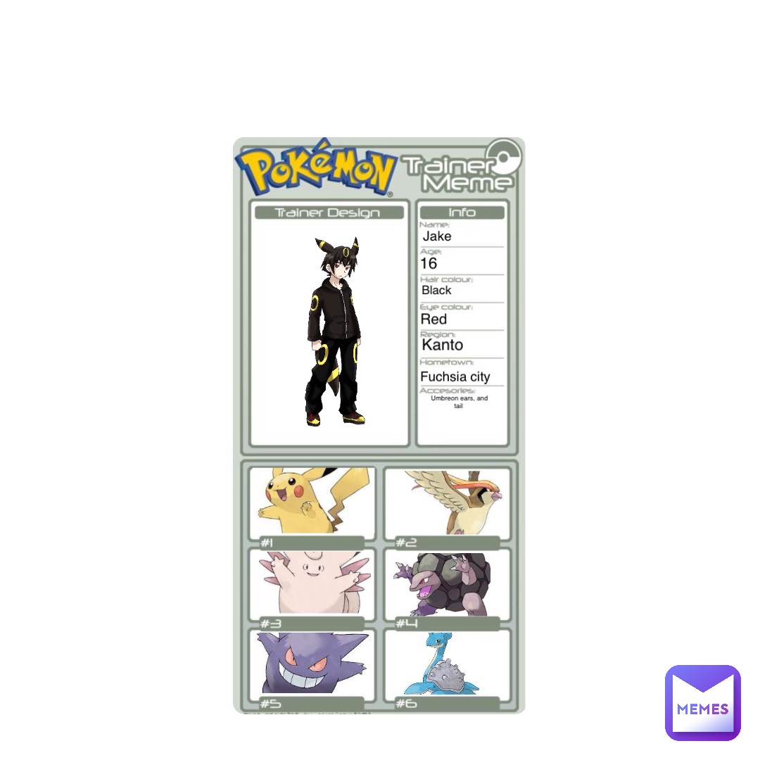 Double tap to edit Jake 16 Black Red Kanto Fuchsia city Umbreon ears, and tail