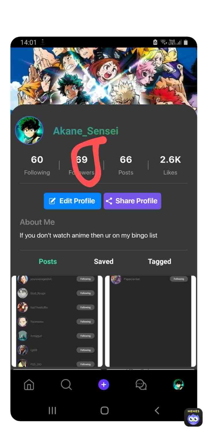 YEAAAA 69 FOLLOWERS HUGE ACHIEVMENT LOL