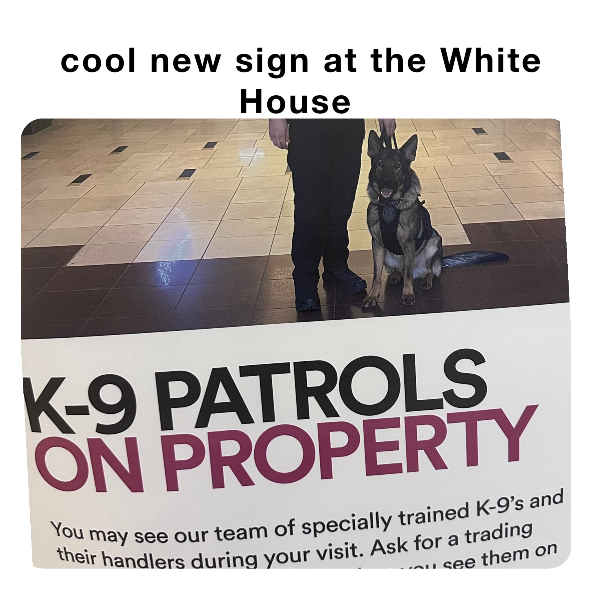 cool new sign at the White House