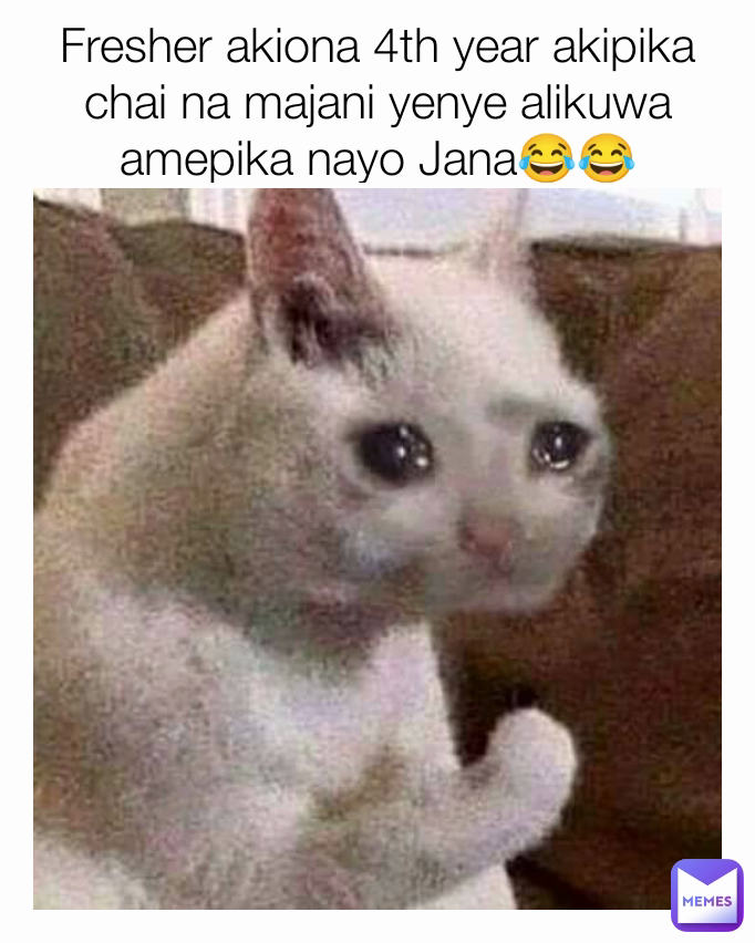 Fresher akiona 4th year akipika chai na majani yenye alikuwa amepika nayo Jana😂😂