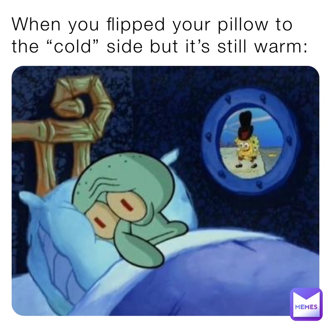 When You Flipped Your Pillow To The Cold Side But Its Still Warm
