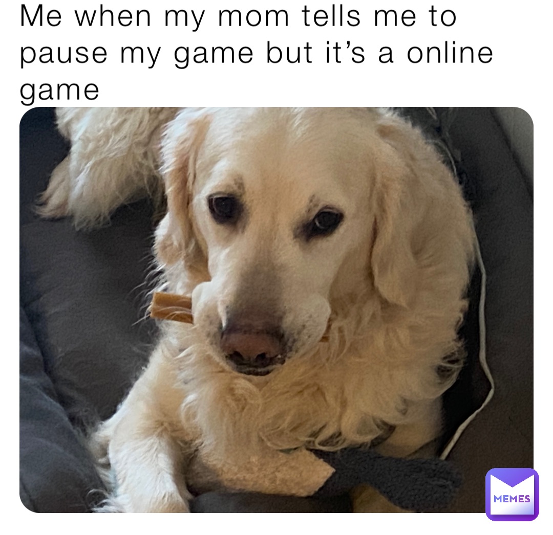 Me when my mom tells me to pause my game but it’s a online game