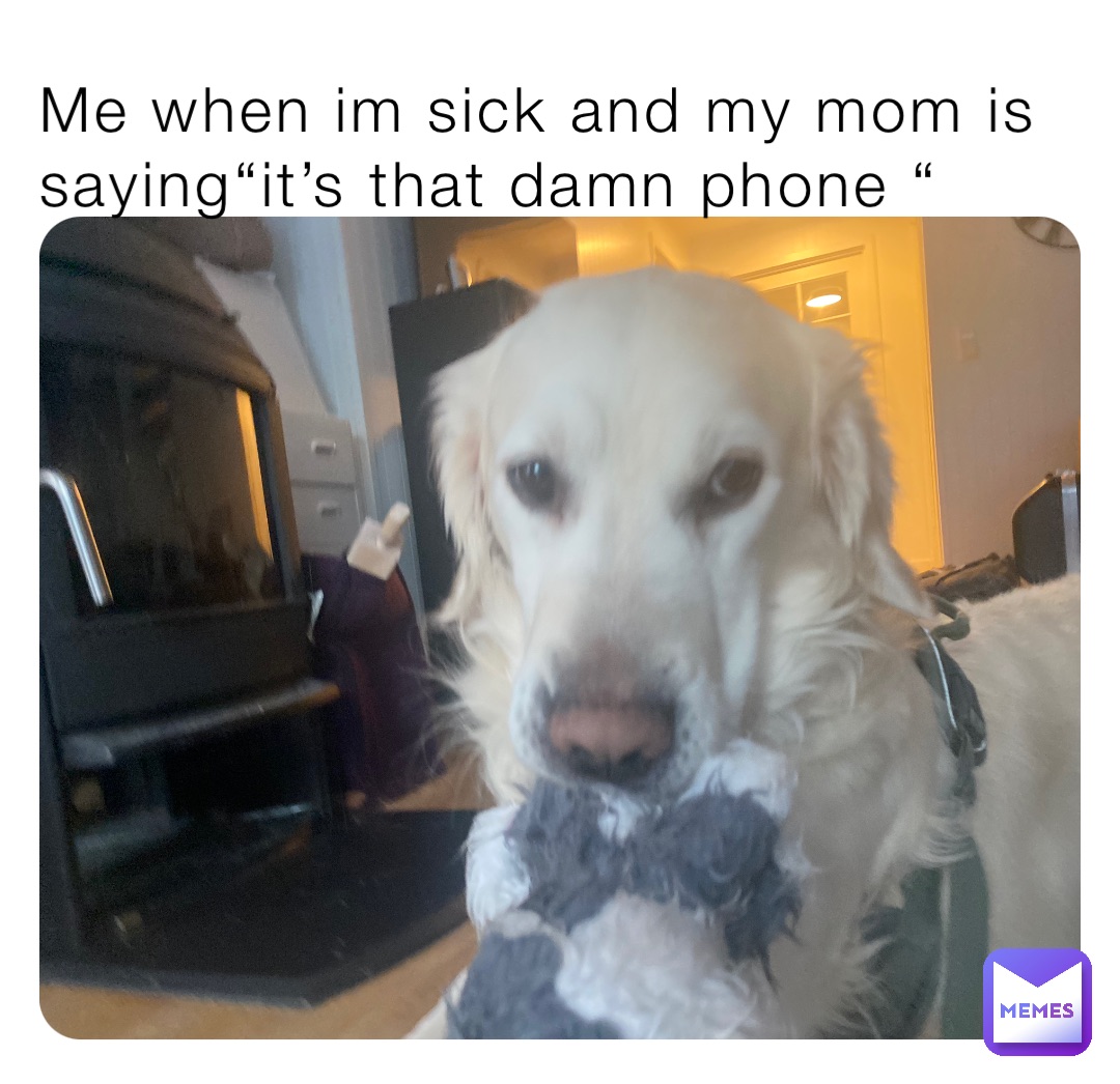 Me when im sick and my mom is saying“it’s that damn phone “