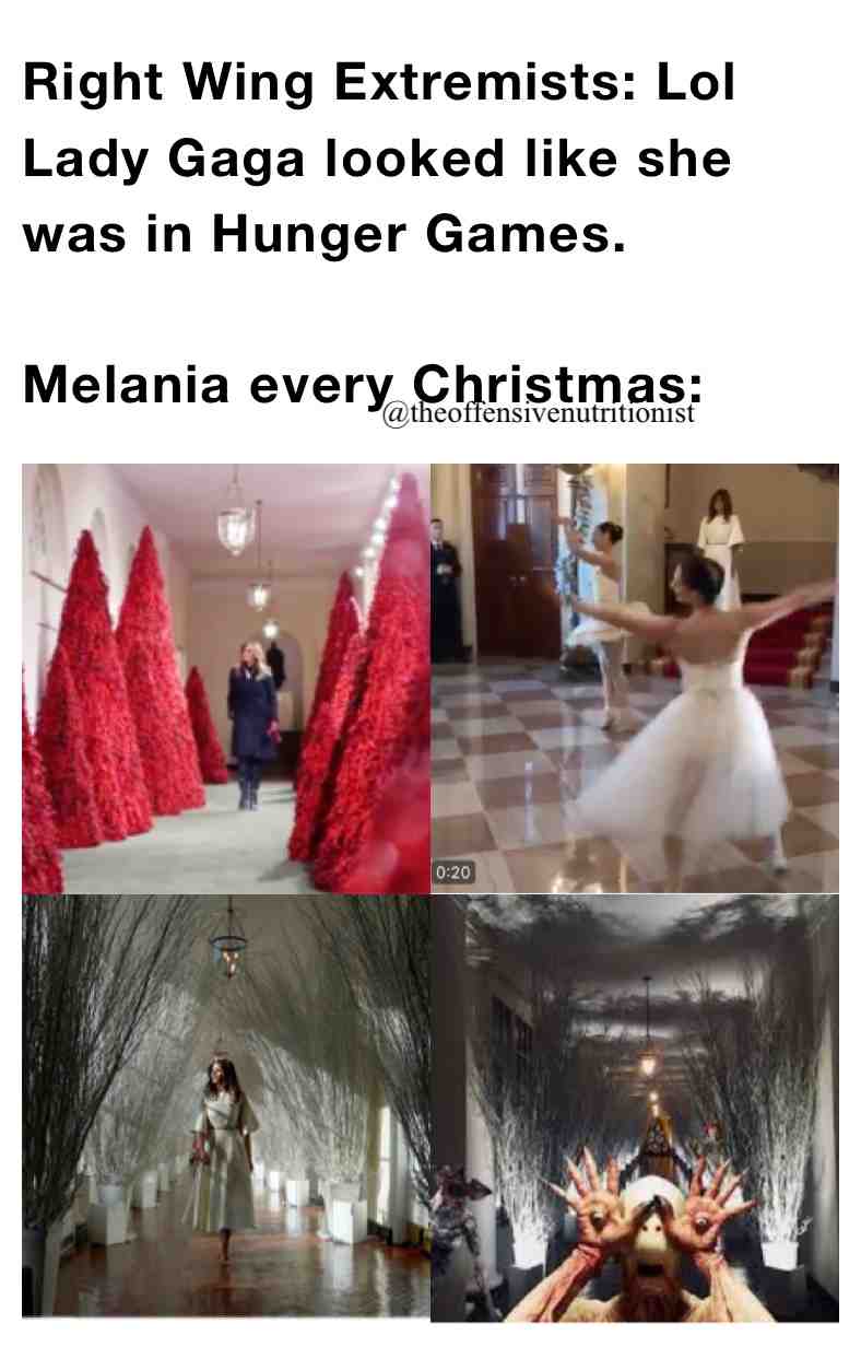 Oop, #mitchmcconnell #photobombed that last photo 🤷🏽♀️ anyway, nothing creepier than a #melania #christmas❄️ #amiright #hungergames #melaniachristmas #inauguration