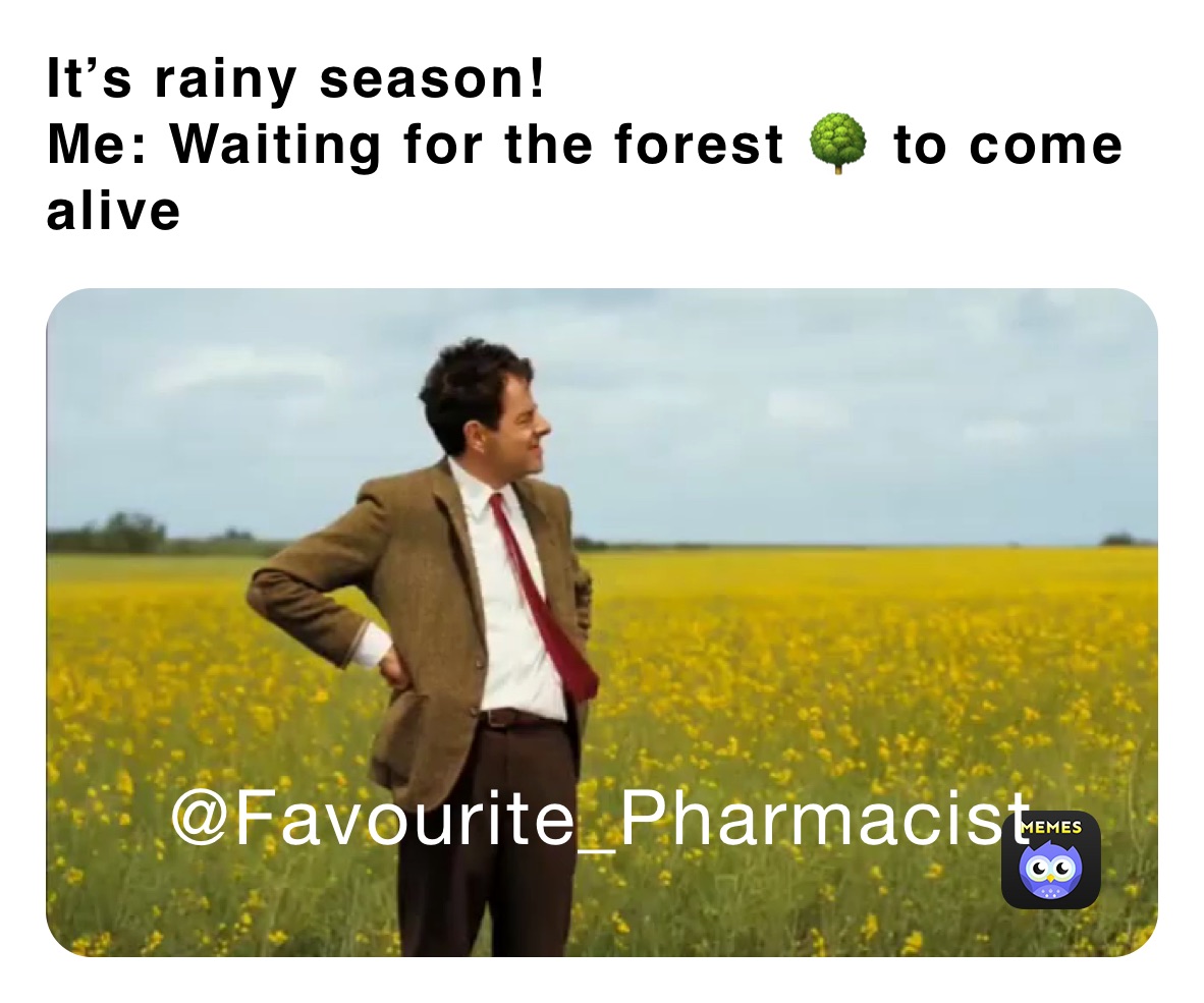 It’s rainy season!
Me: Waiting for the forest 🌳 to come alive 