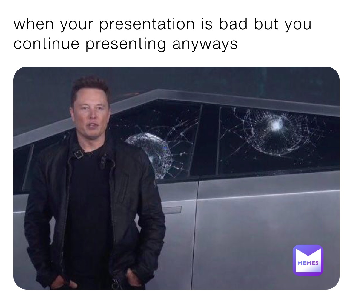 when your presentation is bad but you continue presenting anyways