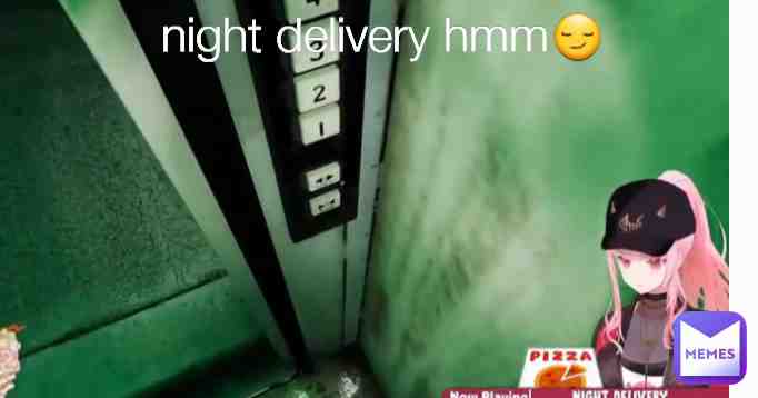 Anime girl give people pizza