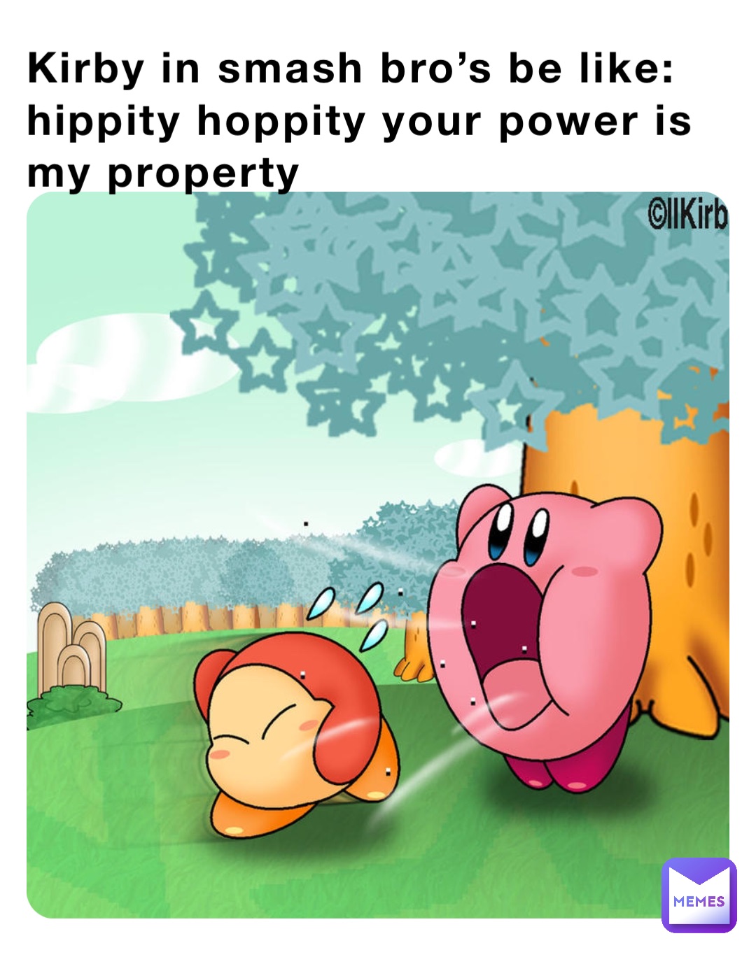 Kirby in smash bro’s be like: hippity hoppity your power is my property