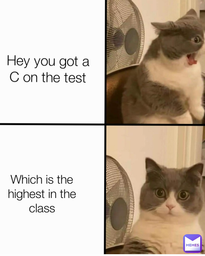 Which is the highest in the class Hey you got a C on the test