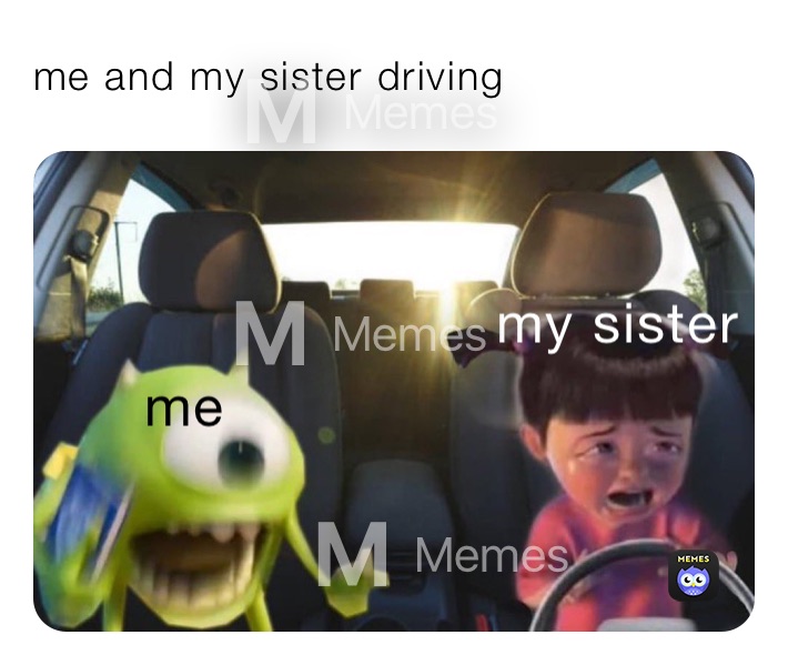 me and my sister driving
