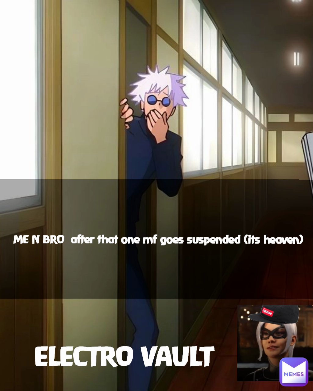 ELECTRO VAULT ME N BRO  after that one mf goes suspended (its heaven)
