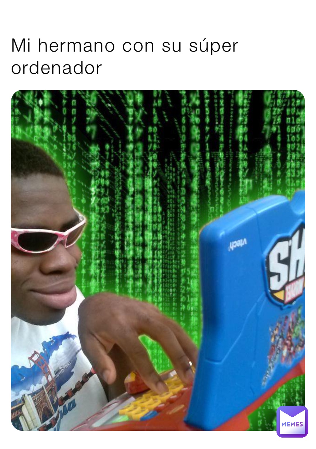 Mi hermano con su súper ordenador