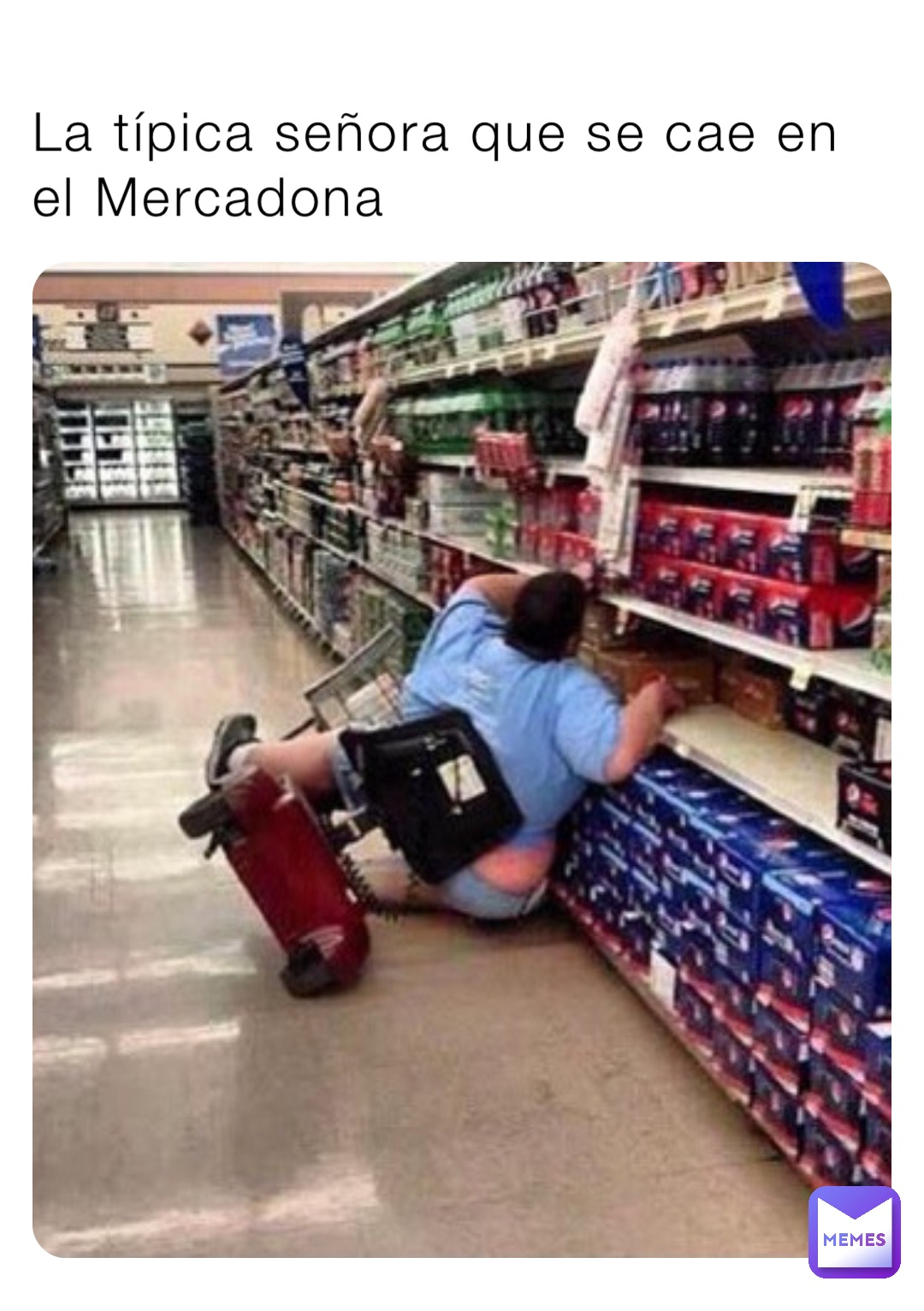 La típica señora que se cae en el Mercadona