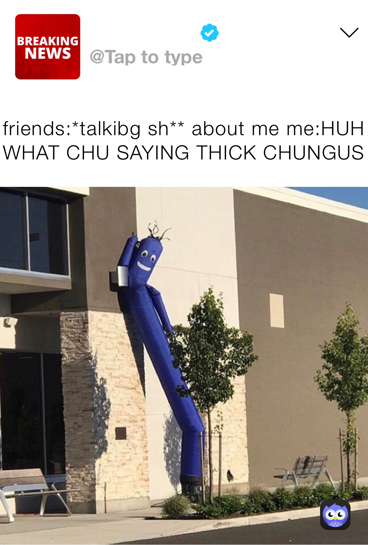 friends:*talkibg sh** about me me:HUH WHAT CHU SAYING THICK CHUNGUS