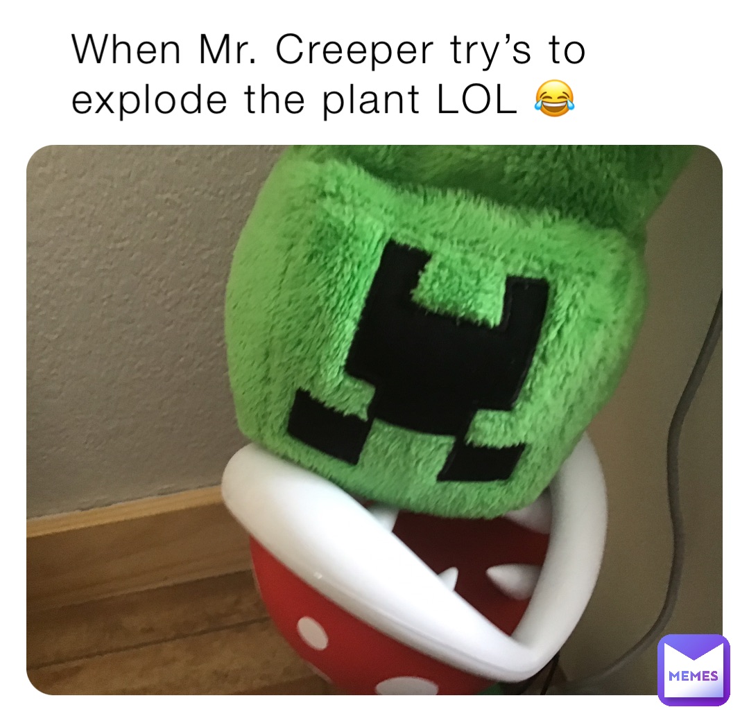 When Mr. Creeper try’s to explode the plant LOL 😂