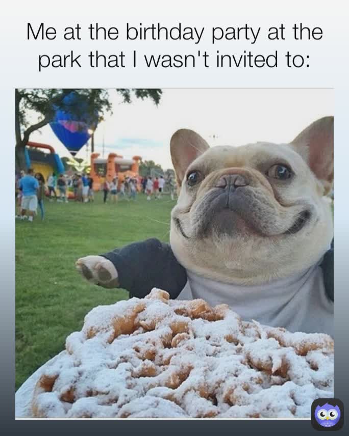 Me at the birthday party at the park that I wasn't invited to: