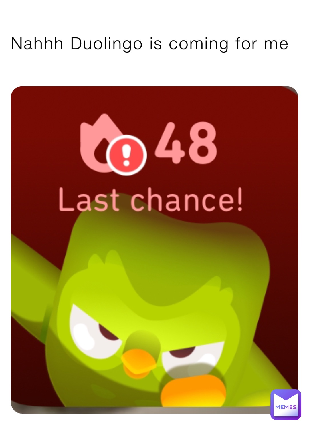 Nahhh Duolingo is coming for me