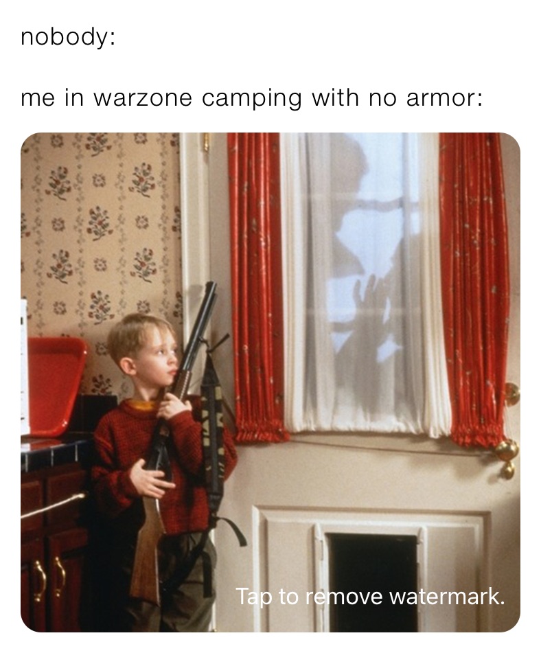 nobody:

me in warzone camping with no armor: