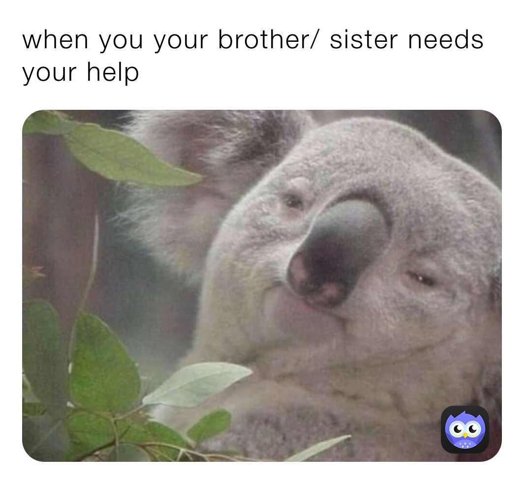 when you your brother/ sister needs your help 