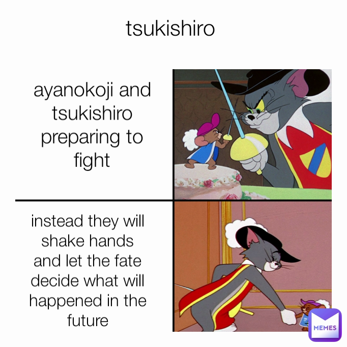 tsukishiro  ayanokoji and tsukishiro preparing to fight instead they will shake hands and let the fate decide what will happened in the future