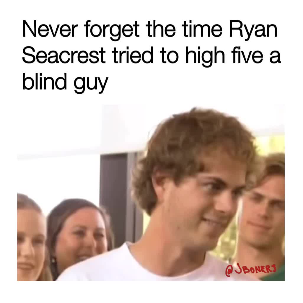 Ryan Seacrest High Fiving A Blind Guy Never forget the time Ryan Seacrest tried to high five a blind guy