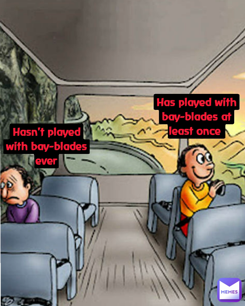 Has played at least once with bay-blades Has played with bay-blades at least once  Hasn't played with bay-blades ever Has never played with bay-blades