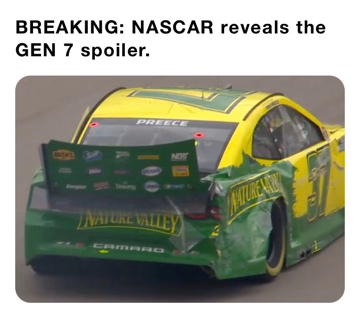 BREAKING: NASCAR reveals the GEN 7 spoiler. 