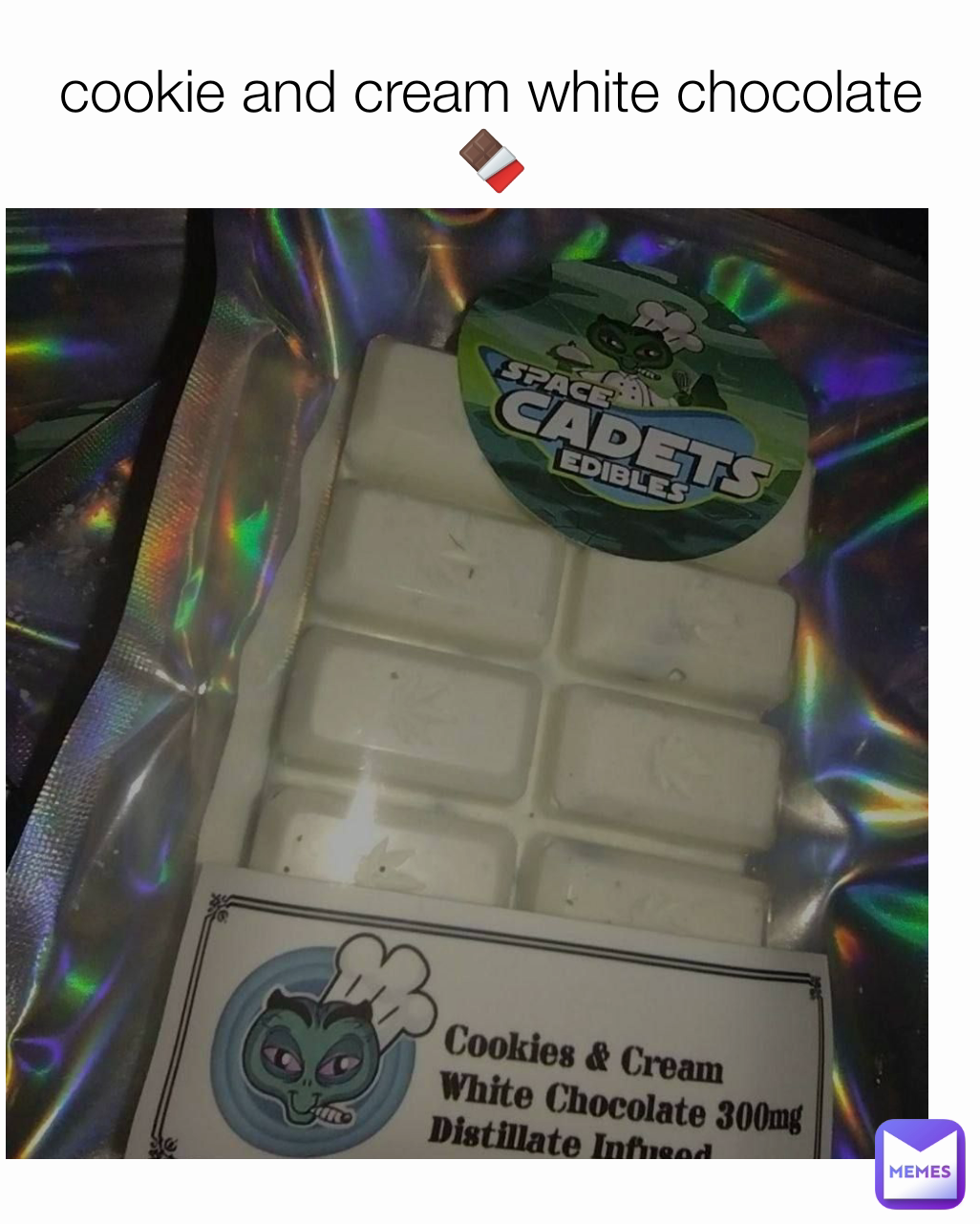 cookie and cream white chocolate 🍫