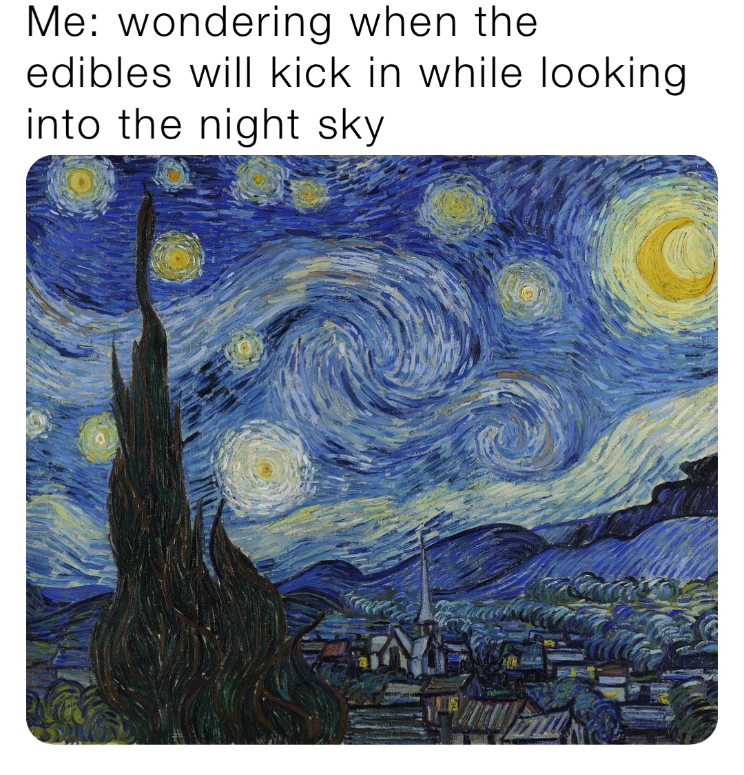 Me: wondering when the edibles will kick in while looking into the night sky