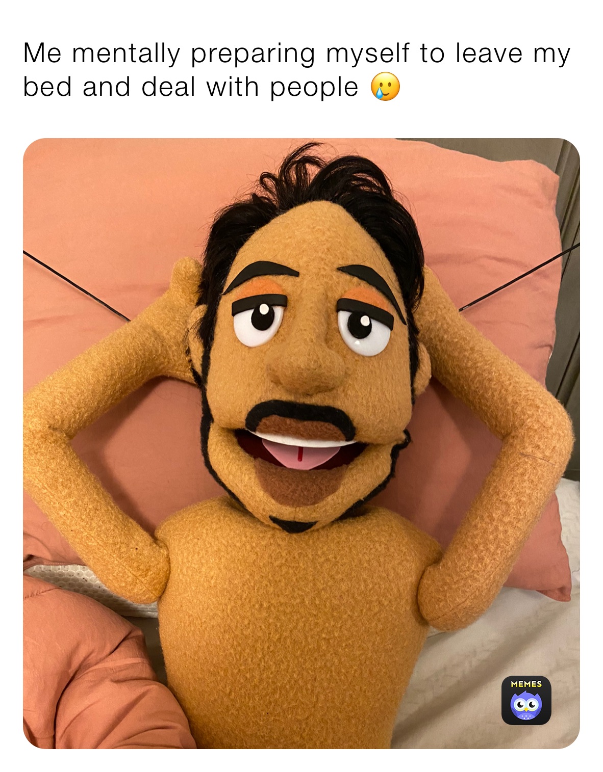 Me mentally preparing myself to leave my bed and deal with people 🥲