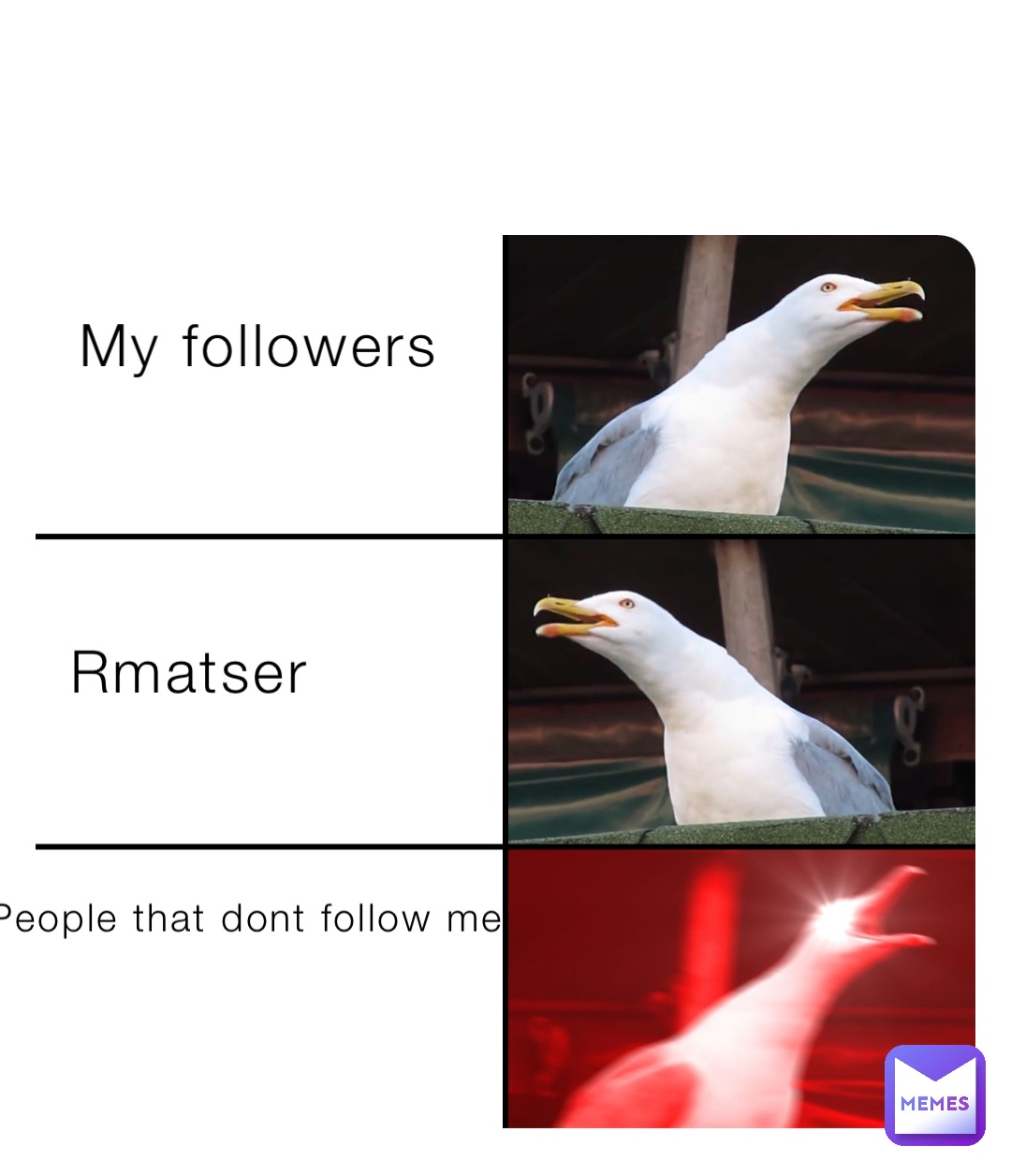 My followers Rmatser People that dont follow me
