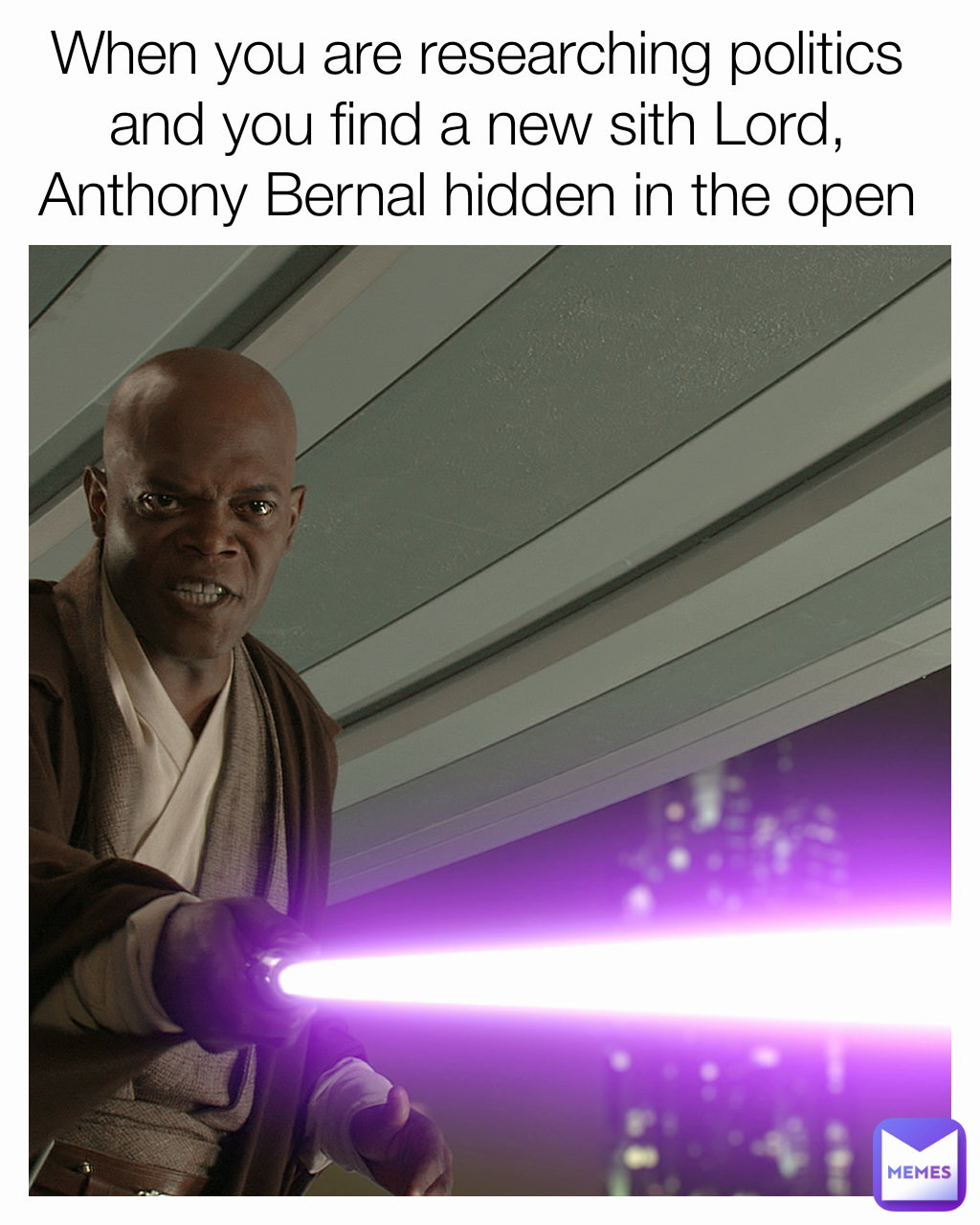 When you are researching politics and you find a new sith Lord, Anthony Bernal hidden in the open