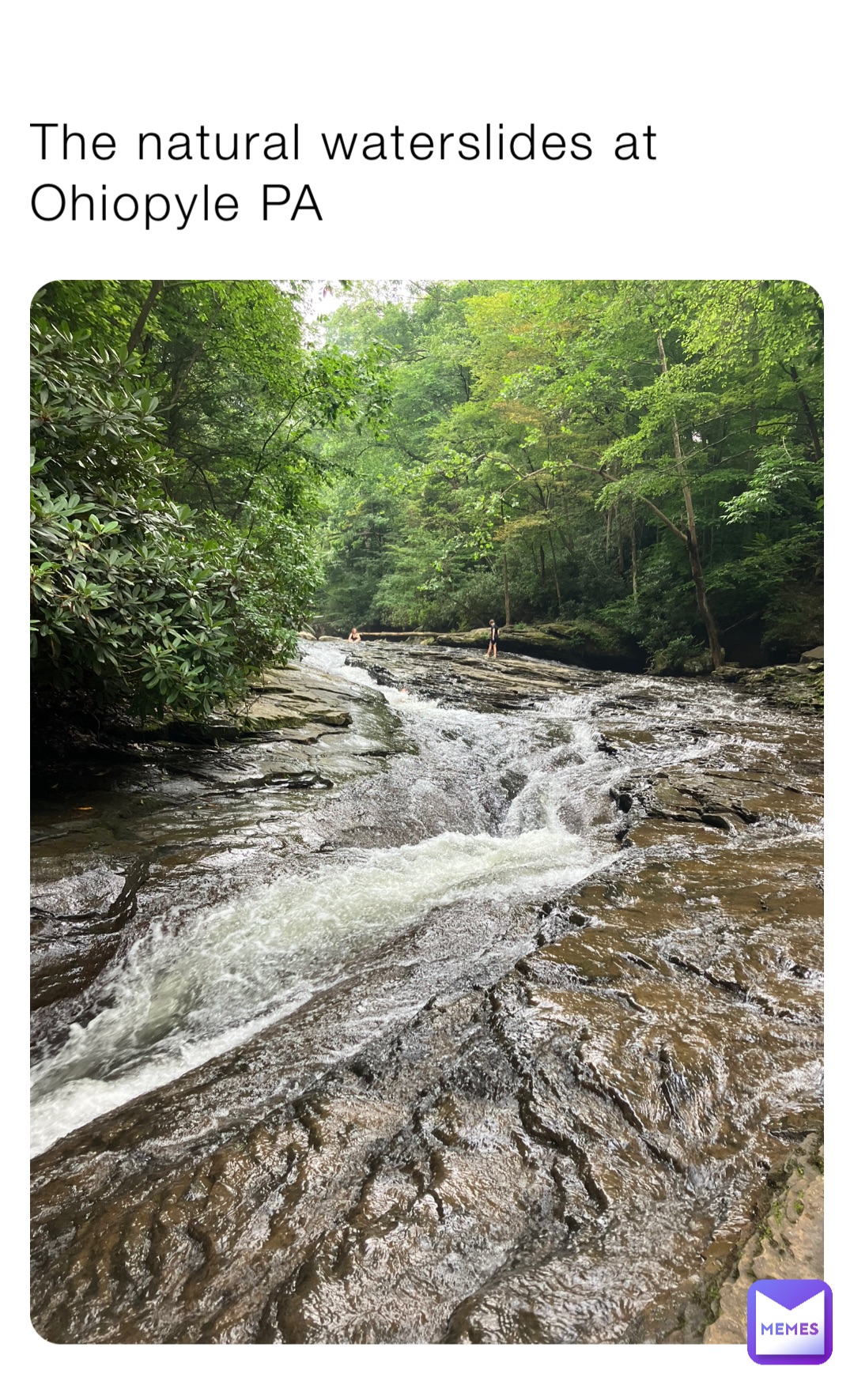 The natural waterslides at Ohiopyle PA