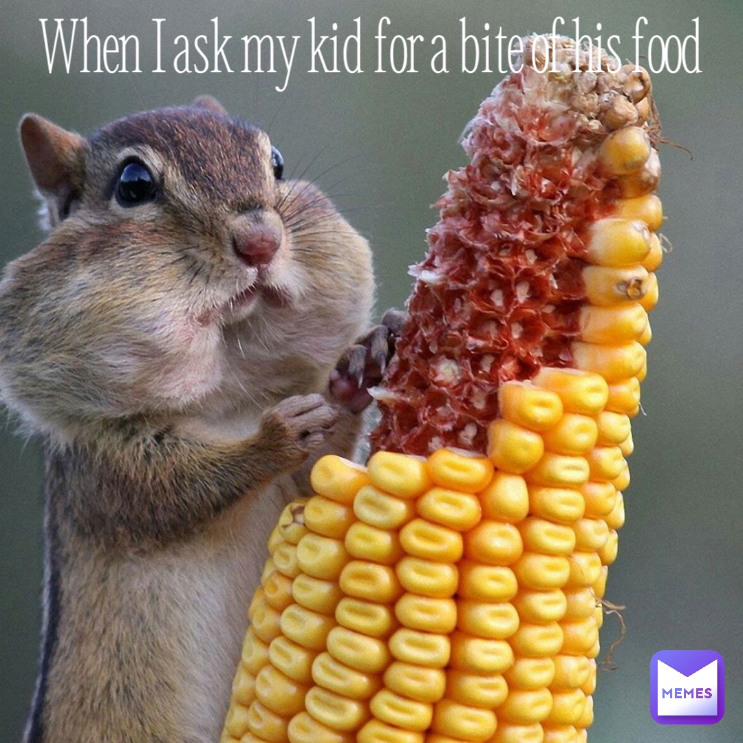 When I ask my kid for a bite of his food